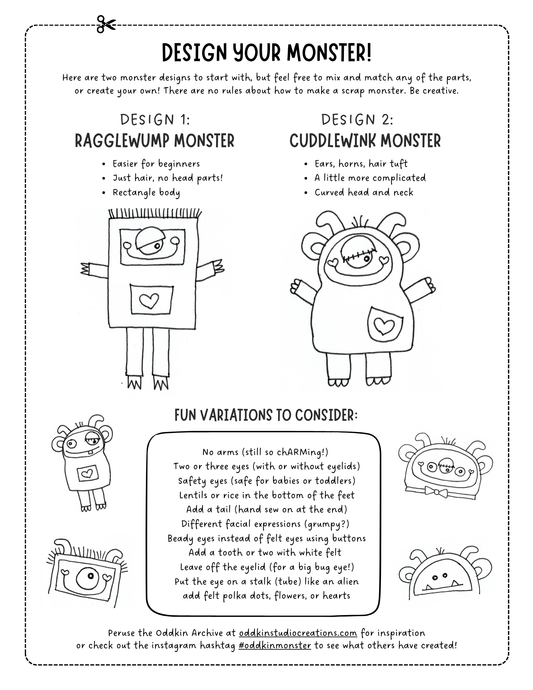 Oddkin Monsters - Sewing Pattern (PDF)