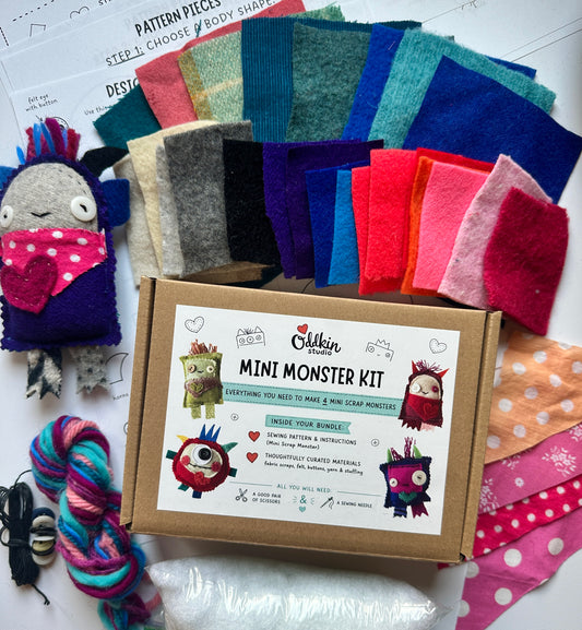 Mini Scrap Monsters All-in-One Sewing Kit