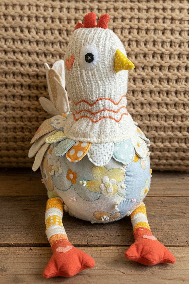 Chicken on Reclaimed Wood with Knit