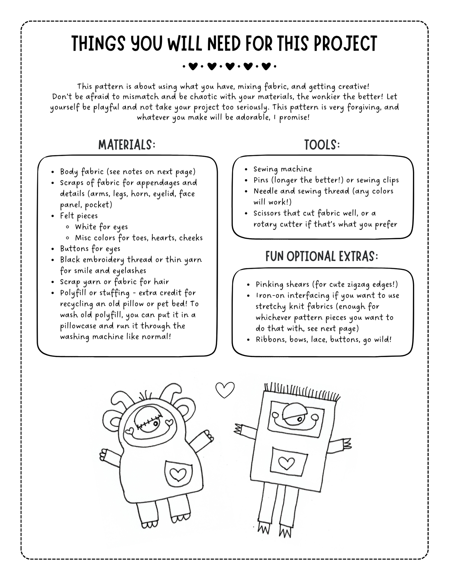 Oddkin Monsters - Sewing Pattern (PDF)