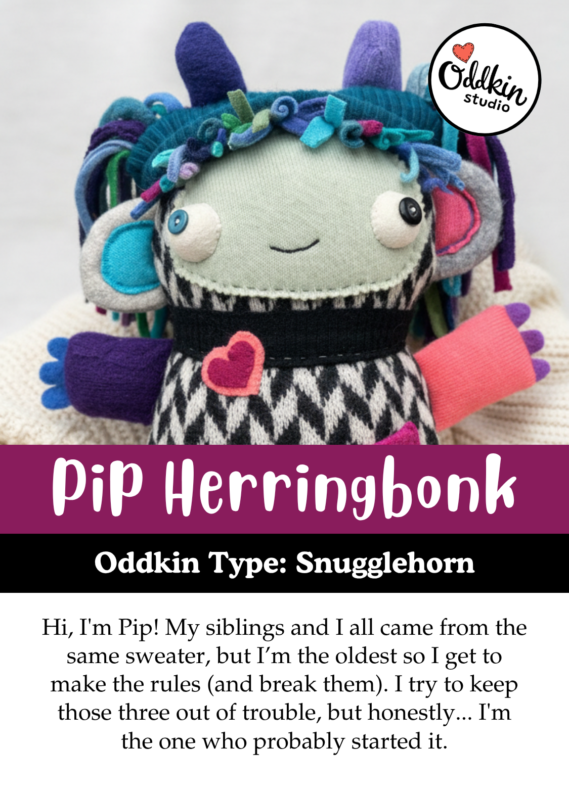 Pip Herringbonk the Snugglehorn