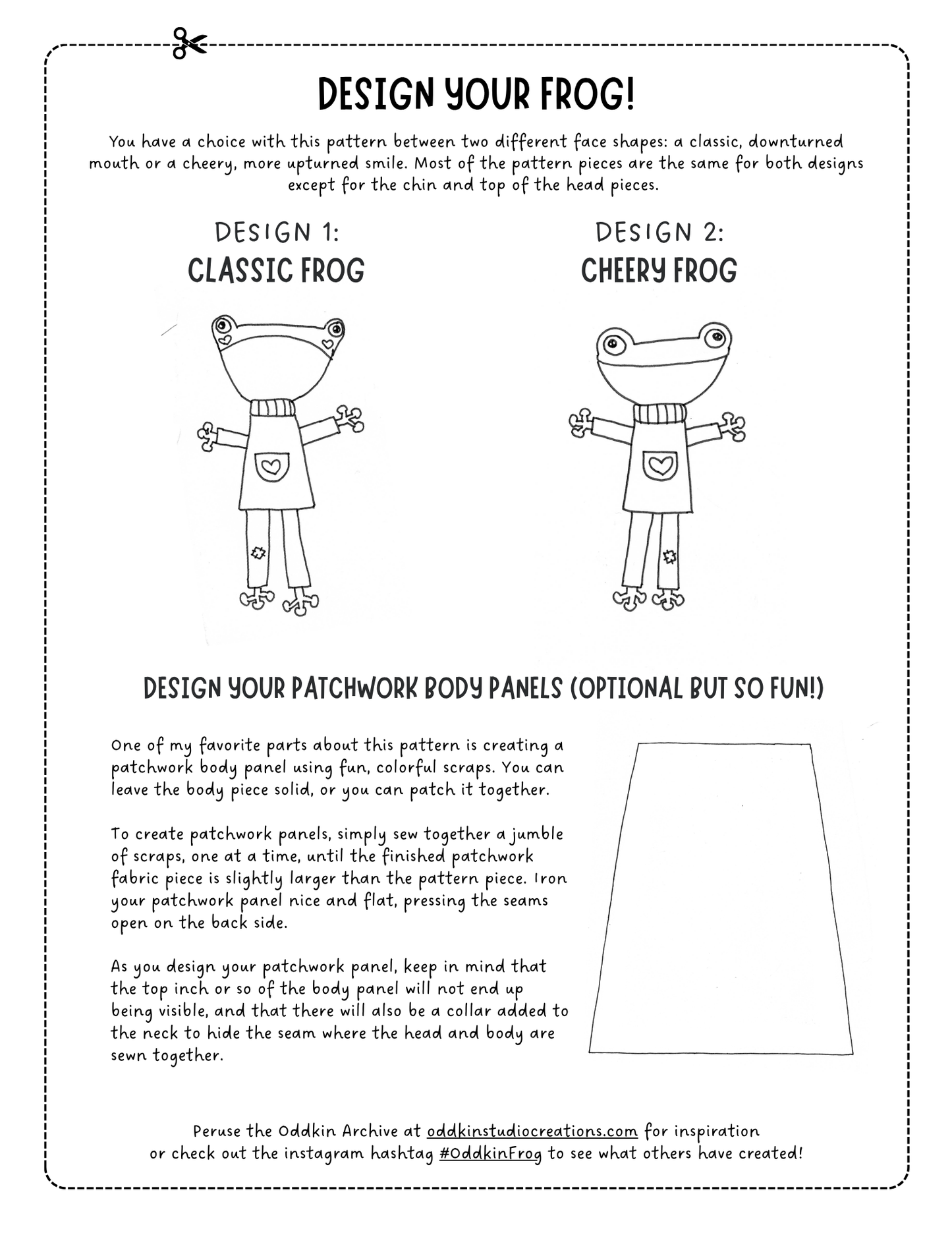 Oddkin Frogs - Sewing Pattern (PDF)
