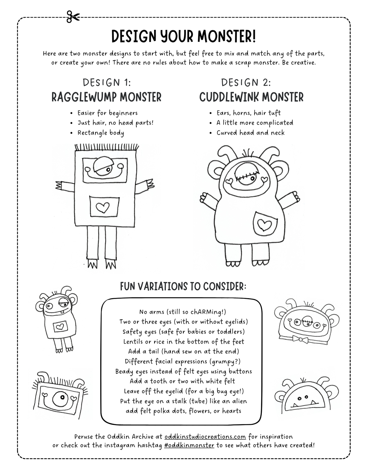 Oddkin Monsters - Sewing Pattern (PDF) – Oddkin Studio