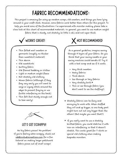 Oddkin Monsters - Sewing Pattern (PDF)