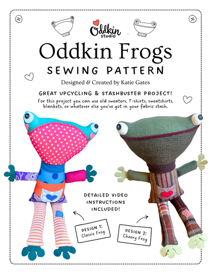 Oddkin Frogs - Sewing Pattern (PDF)