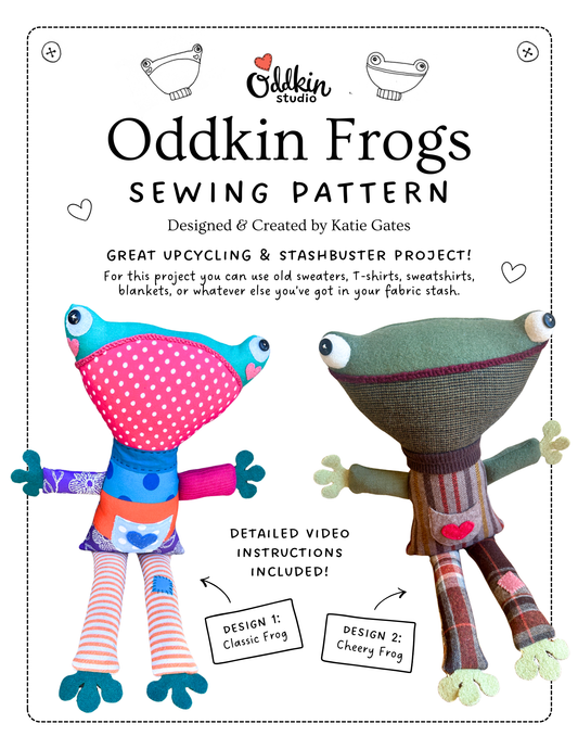 Oddkin Frogs - Sewing Pattern (PDF)