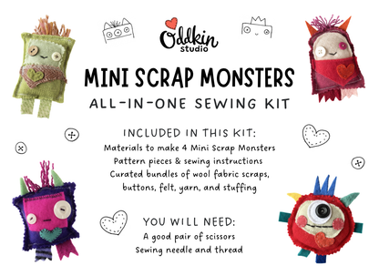 Mini Scrap Monsters All-in-One Sewing Kit