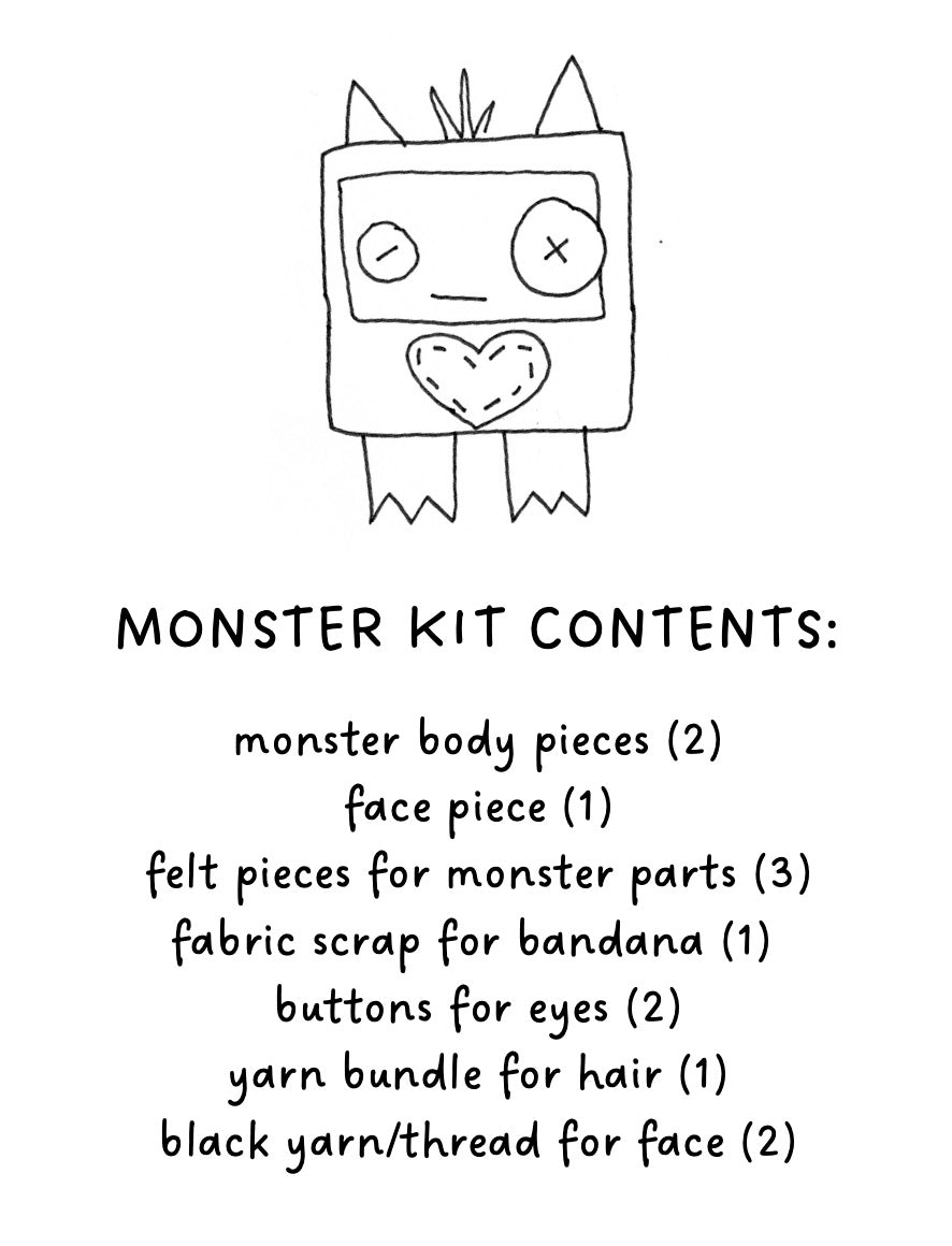 Mini Scrap Monsters All-in-One Sewing Kit
