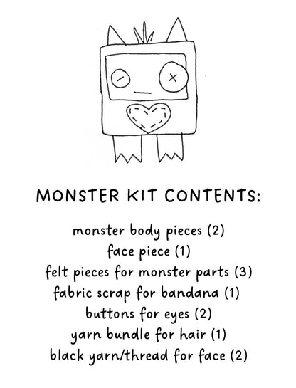 Mini Scrap Monsters All-in-One Sewing Kit
